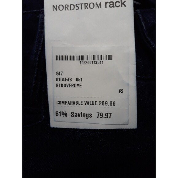 27 Paige Side Split hem Straight Leg Dark Wash Blue NEW - Picture 9 of 10